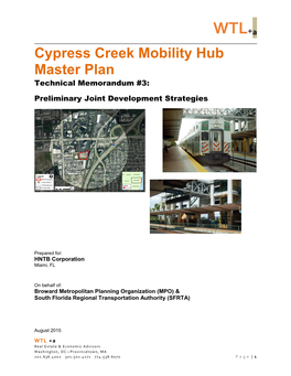 Cypress Creek Mobility Hub Master Plan Technical Memorandum #3