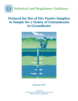 Protocol for Use of Five Passive Samplers to Sample for a Variety of Contaminants in Groundwater