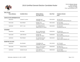 General Election Candidates