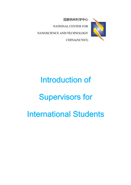 Supervisors and Their Research Direction