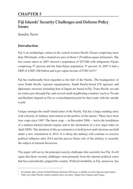 Fiji Islands' Security Challenges and Defense Policy Issues CHAPTER 5