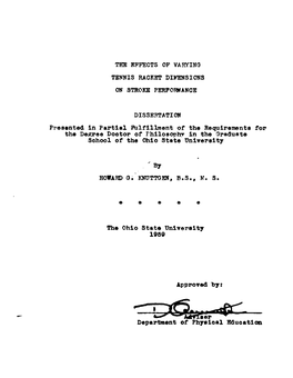 The Effects of Varying Tennis Racket Dimensions On