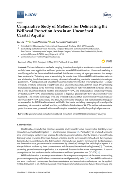 Comparative Study of Methods for Delineating the Wellhead Protection Area in an Unconﬁned Coastal Aquifer