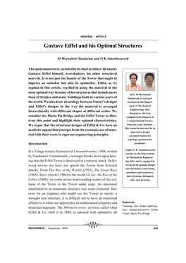 Gustave Eiffel and His Optimal Structures