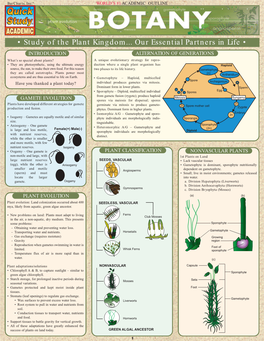 QUICKSTUDY ¨ Guide Is an Outline of the Basic Topics Taught in Botany Courses