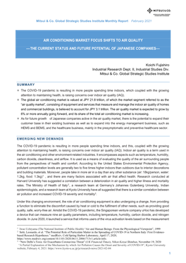 Air Conditioning Market Focus Shifts to Air Quality —The Current Status and Future Potential of Japanese Companies