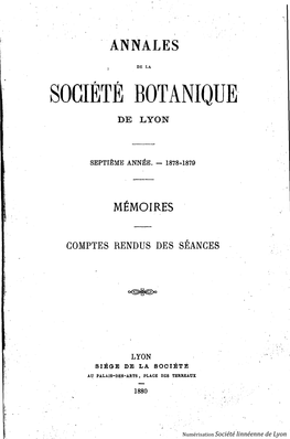 Société Botaniqu E De Lyon