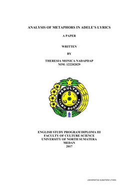 Analysis of Metaphors in Adele's Lyrics