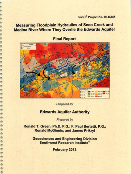 Measuring Floodplain Hydraulics of Seco Creek and Medina River Where They Overlie the Edwards Aquifer