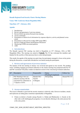 3. Access Constraints the Access in Banadir Is Good and the Security Situation Is Relatively Calm