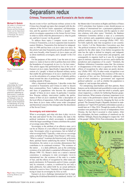 Separatism Redux: Crimea, Transnistria, and Eurasias De Facto