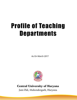 Profile of Teaching Departments