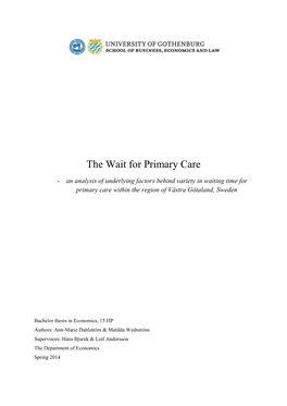 The Wait for Primary Care