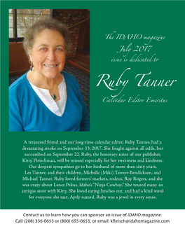 Ruby Tanner Calendar Editor Emeritus