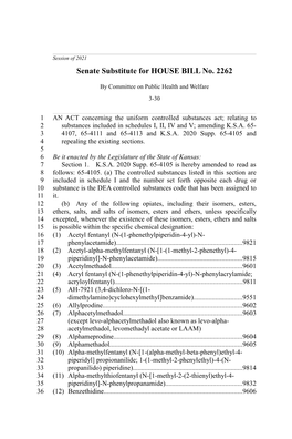 Senate Substitute for HOUSE BILL No. 2262