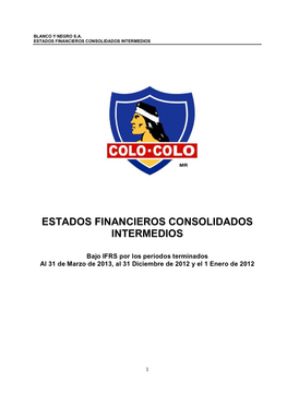 Estados Financieros Consolidados Intermedios