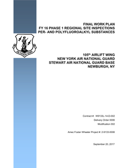 Final Work Plan Fy 16 Phase 1 Regional Site Inspections Per- and Polyfluoroalkyl Substances