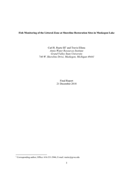 1 Fish Monitoring of the Littoral Zone at Shoreline Restoration Sites In