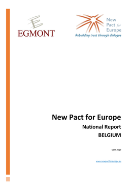 New Pact for Europe National Report BELGIUM