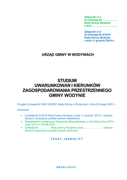 Studium Uwarunkowań I Kierunków Zagospodarowania Przestrzennego Gminy Wodynie