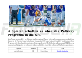 4 Spieler Schaffen Es Über Das Pathway Programm in Die NFL