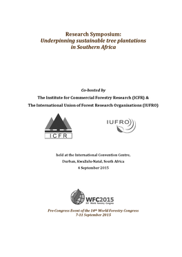 Research Symposium: Underpinning Sustainable Tree Plantations in Southern Africa