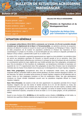 Bulletin De Situation Acridienne Madagascar