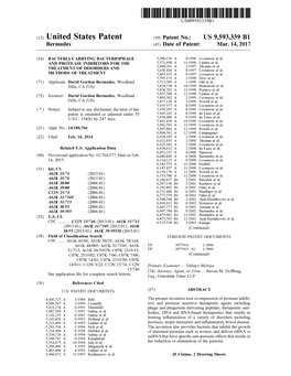 (12) United States Patent (10) Patent No.: US 9,593,339 B1 Bermudes (45) Date of Patent: Mar