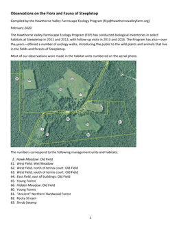 Observations on the Flora and Fauna of Steepletop