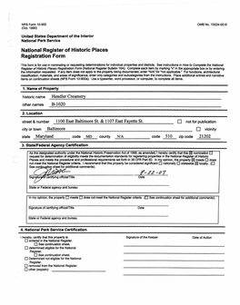 National Register of Historic Places Registration Form I!' ZZ-Tj