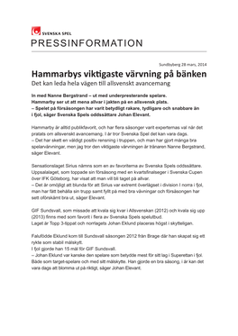 Hammarbys Viktigaste Värvning På Bänken Det Kan Leda Hela Vägen Till Allsvenskt Avancemang
