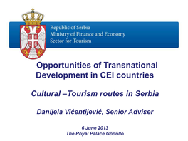 Sustainable Management of Cultural Heritage of Serbia