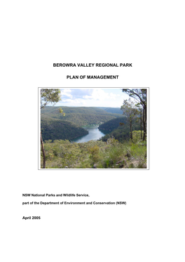 Berowra Valley Regional Park Plan of Managementdownload