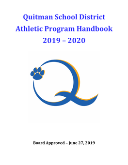 Quitman School District Athletic Program Handbook 2019 – 2020