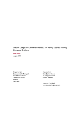 Station Usage and Demand Forecasts for Newly Opened Railway Lines and Stations