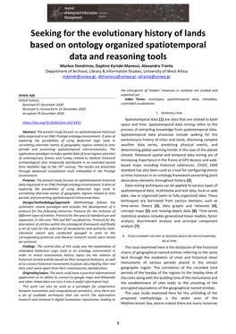 Seeking for the Evolutionary History of Lands Based on Ontology