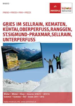 Gries Im Sellrain, Kematen, Kühtai, Oberperfuss, Ranggen, St