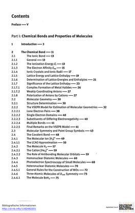 Inhaltsverzeichnis Zu "Chemistry of the Non-Metals"