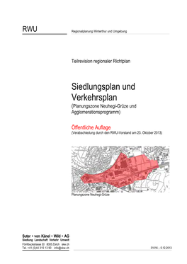 Planungszone Neuhegi-Grüze Und Agglomerationsprogramm)