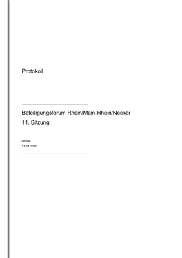 Protokoll 11. Sitzung Beteiligungsforum