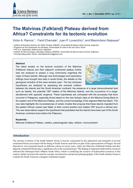 Plateau Derived from Africa? Constraints for Its Tectonic Evolution Victor A