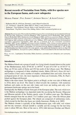 Nota Lepidopterologica, 19.01.2007, ISSN 0342-7536 ©Societas Europaea Lepidopterologica; Download Unter Und