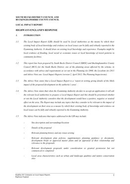 1 Highways England's Response