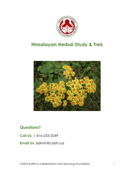 Himalayan Herbal Study & Trek