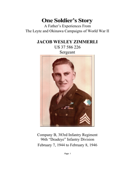 One Soldier's Story