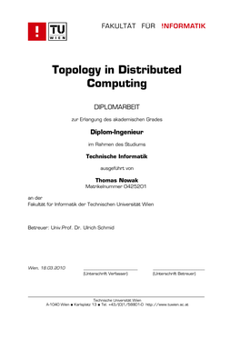 Topology in Distributed Computing