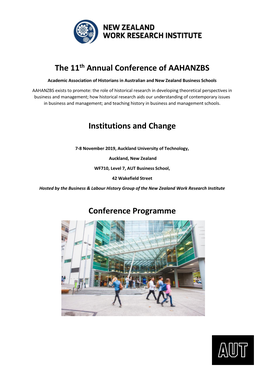 The 11Th Annual Conference of AAHANZBS Institutions And
