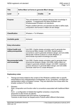 2585 Define Māori Art Forms to Generate Māori Design