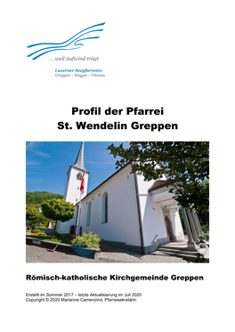 Profil Der Pfarrei St. Wendelin Greppen