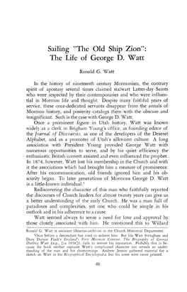 Sailing the Old Ship Zion the Life of George D Watt